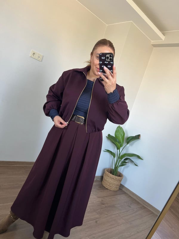 Bordo Bomber Ceket