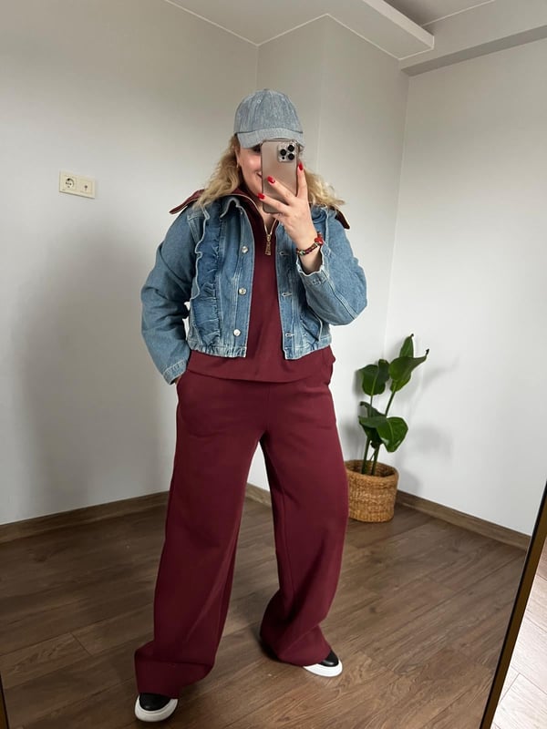Fırfır Detaylı Orijinal Marka Jean Ceket          