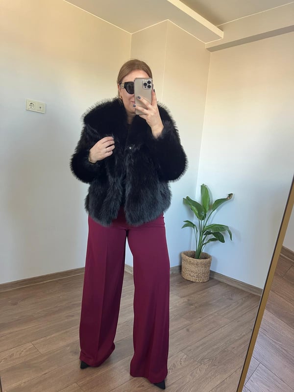 Full Likralı Yandan Fermuarlı Palazzo Model Kumaş Pantolon