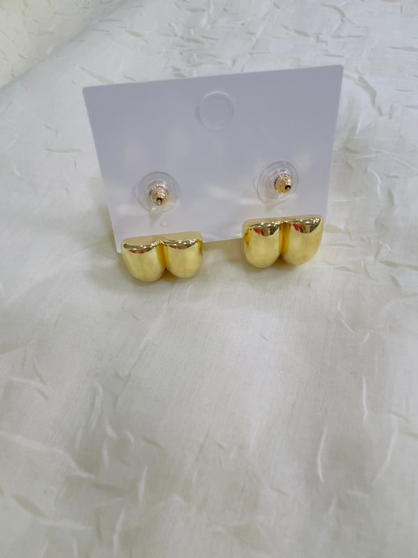 İkili Görünümlü Halka Küpe (Gold) 