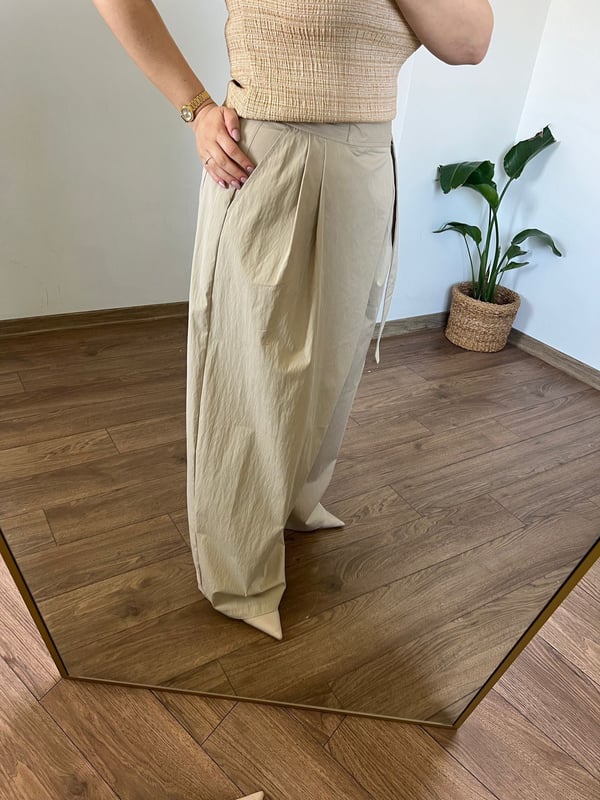 Koton Kumaş Kemerli Pantolon (Taş) 
