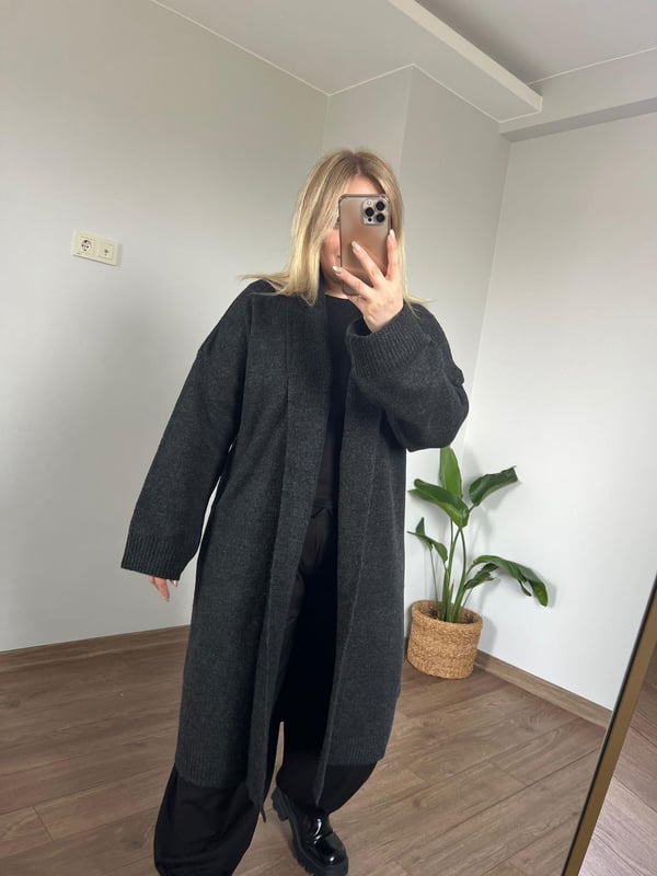 Maxi Triko Hırka (Antrasit) 