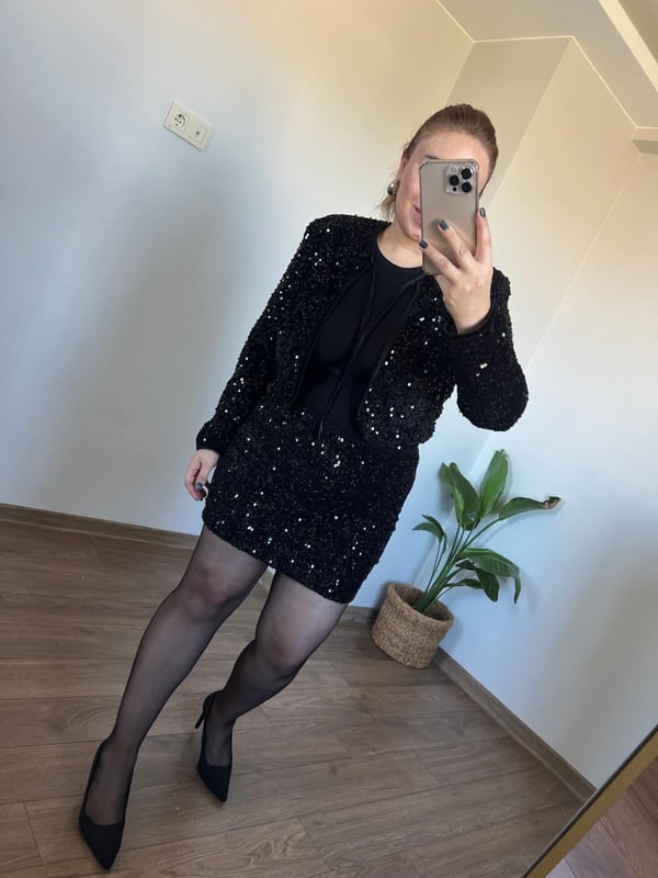 Mini Boy Payetli Etek