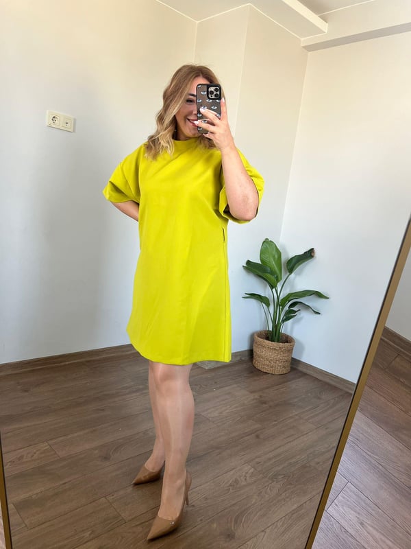 Neon Renk DizÜstü Elbise