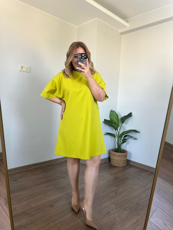 Neon Renk DizÜstü Elbise