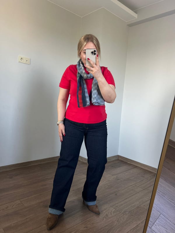Orijinal Marka  Bisiklet Yaka Basic Tshirt (Kırmızı)