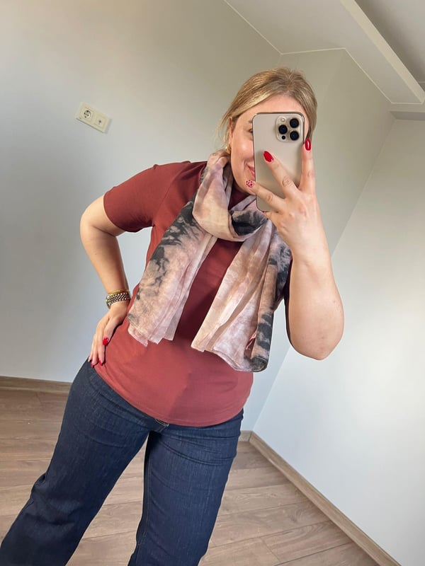 Orijinal Marka  Bisiklet Yaka Basic Tshirt (Kahve)
