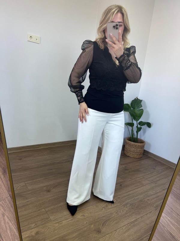 Orijinal Marka Full Astarlı  Beyaz Kumaş Pantolon