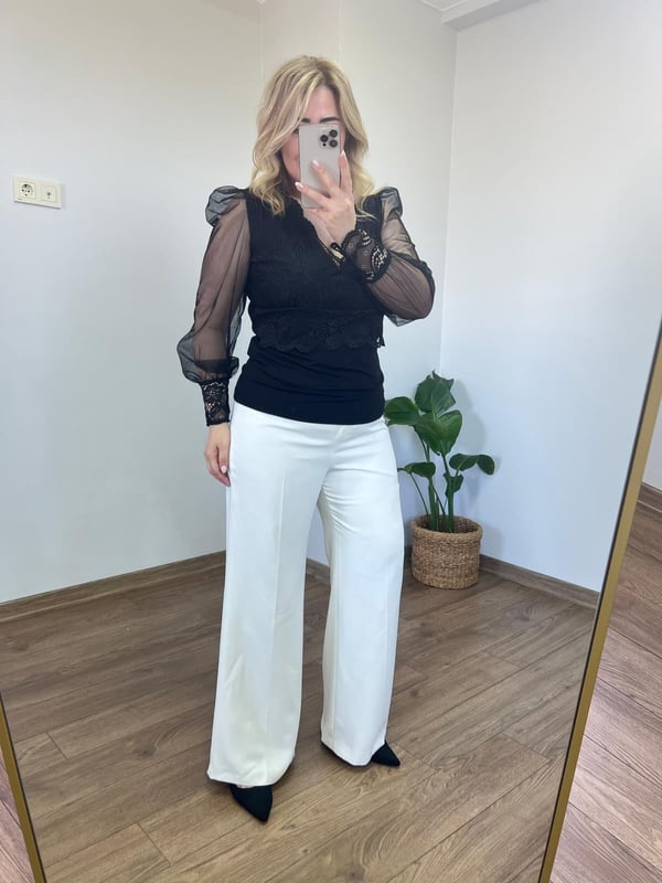 Orijinal Marka Full Astarlı  Beyaz Kumaş Pantolon