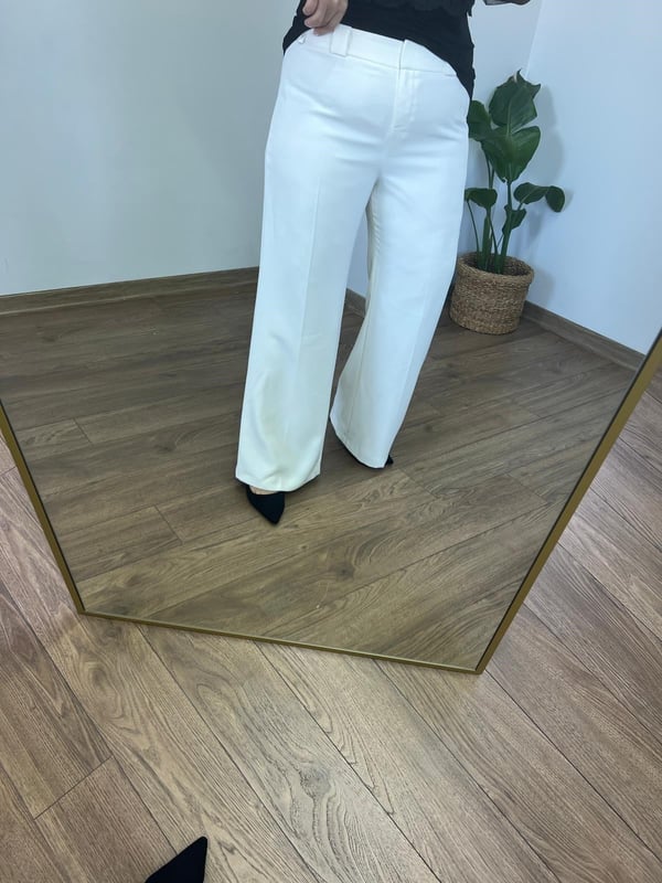 Orijinal Marka Full Astarlı  Beyaz Kumaş Pantolon