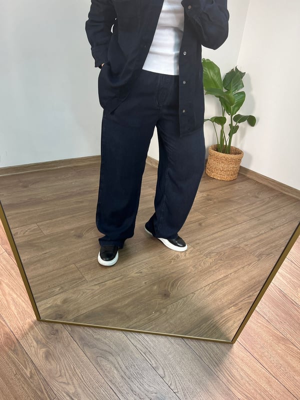 Orijinal Marka İnce Doku Denim Pantolon (Lacivert) 