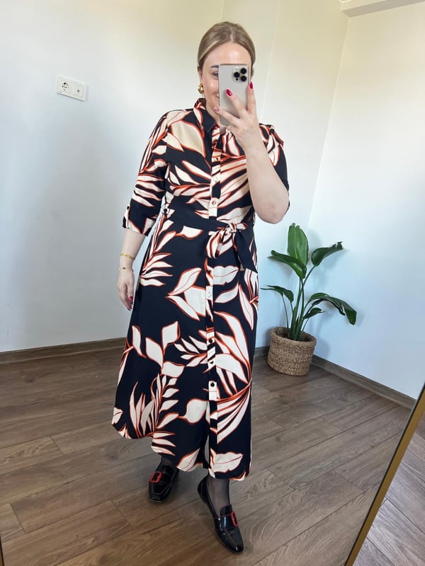 Orijinal Marka Maxi Boy Gömlek Elbise