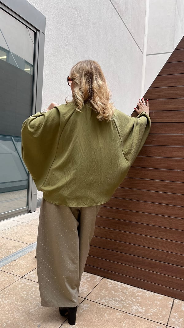 Oversize Kalıp Bomber Ceket (Haki Yeşil)