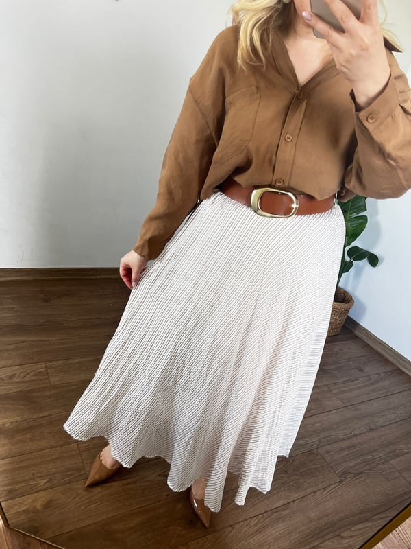 Oversize STD Beden Tansel Gömlek (Açık kahve ) 