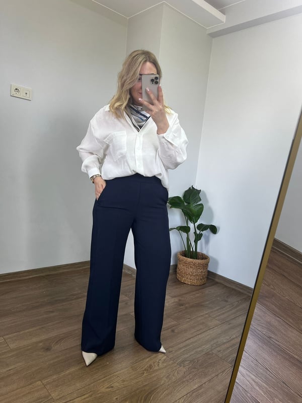 Oversize STD Beden Tansel Gömlek (Beyaz) 