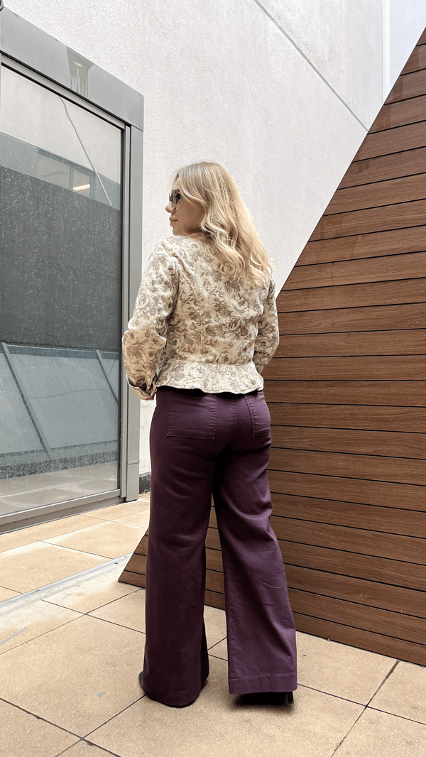 Palazzo Model Denim Pantolon  (mor)