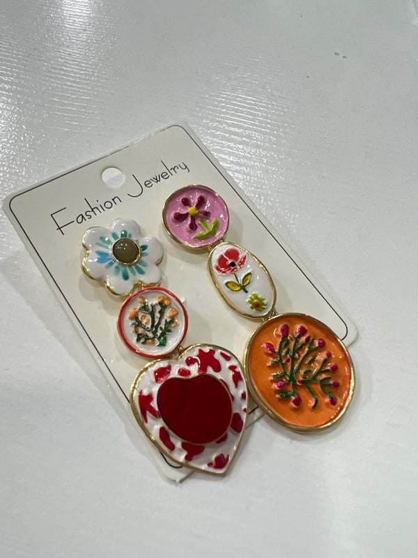 Seramik Sarkıtlı (turuncu) Küpe 