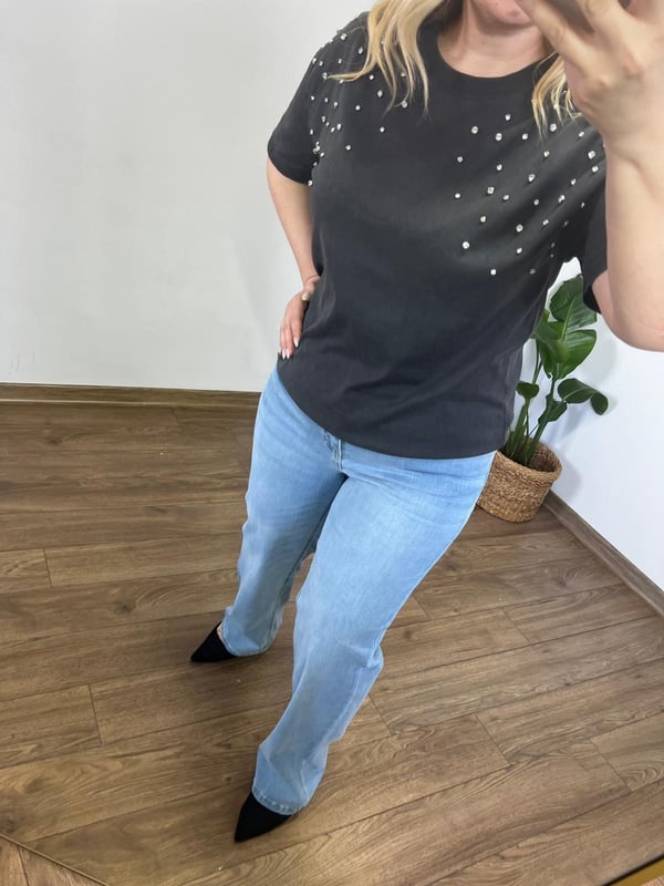 Yıkama Kumaş Taşlı Tshirt