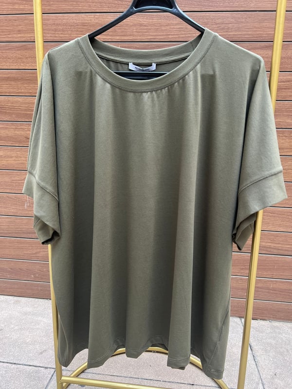 Yuvarlak Yaka Düşük Kol Büyük Beden Tshirt 