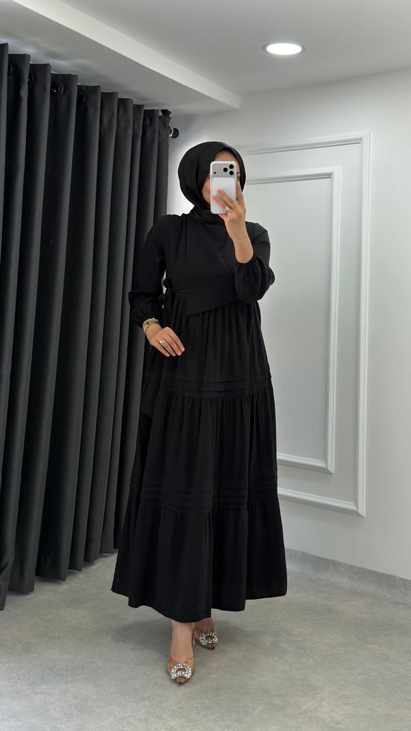 Nilüfer Elbise | Siyah