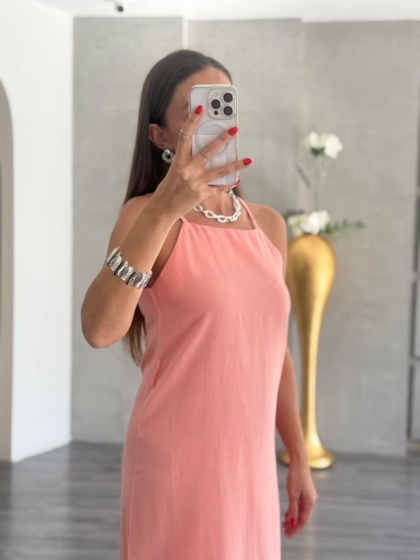 Hasır Kemer Detaylı Elbise