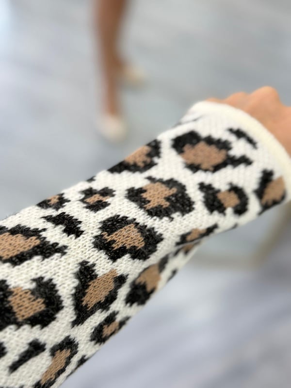 Leopar Desen Hırka