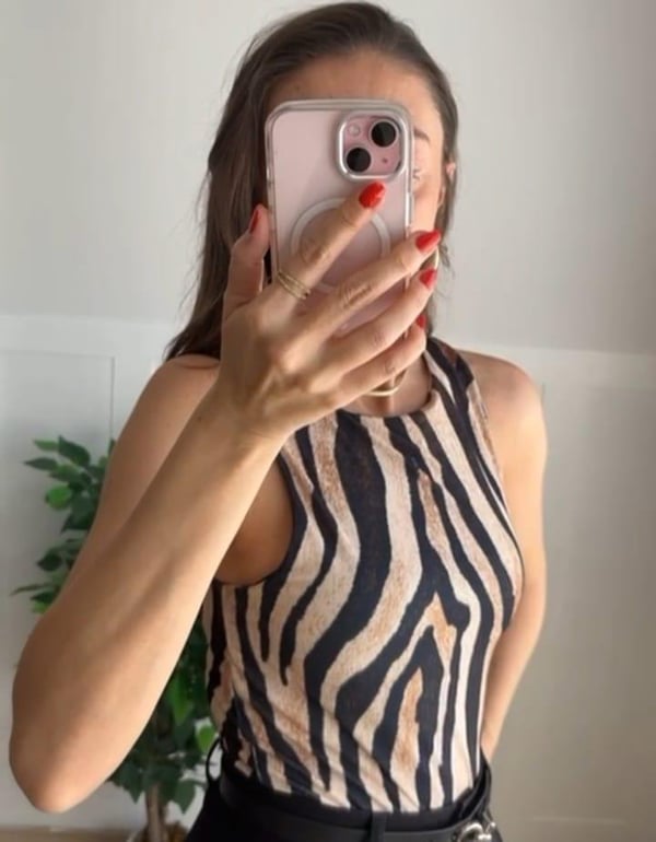 Zebra Desen Bodysuit