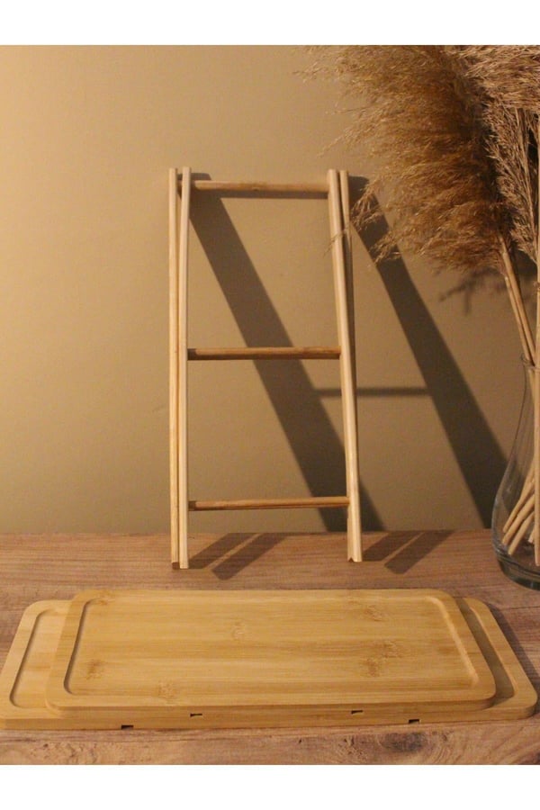 2 Katlı Bambu Çok Amaçlı Stant Sunum Organizer