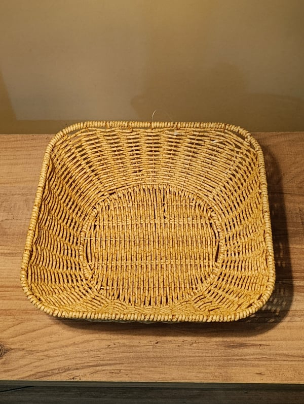Büyük Boy Hasır Rattan Yuvarlak Sunumluk / Meyve Sepeti / Ekmeklik