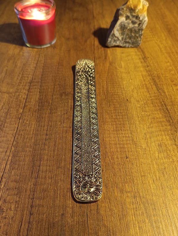 Güneş Sembollü Alimünyum Çubuk Tütsülük Gold