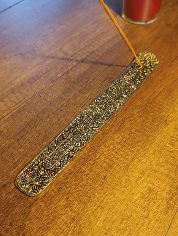 Güneş Sembollü Alimünyum Çubuk Tütsülük Gold