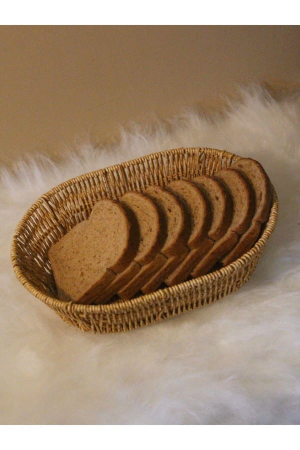 Hasır Rattan Oval Geniş Ekmek Sepeti