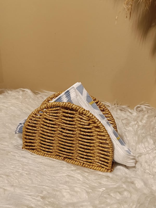 Hasır Rattan Oval Peçetelik