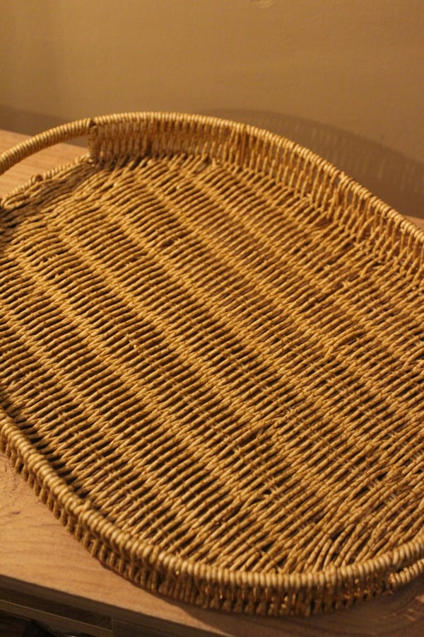 Hasır Rattan Oval Tepsi Geniş Boy 