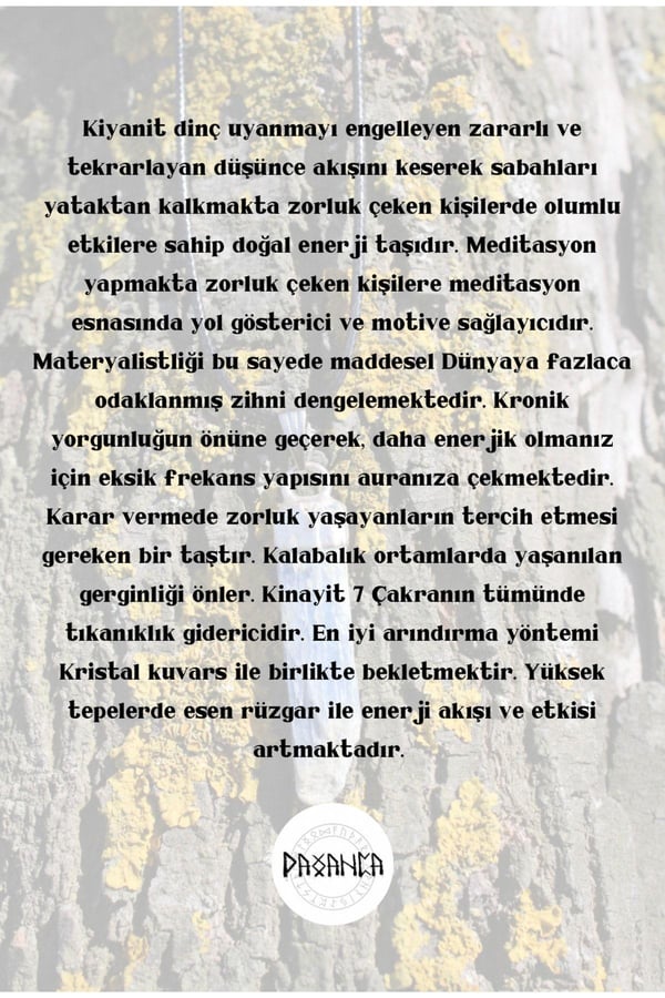 Kiyanit Spiritüel Enerji Doğal Taş Kolye