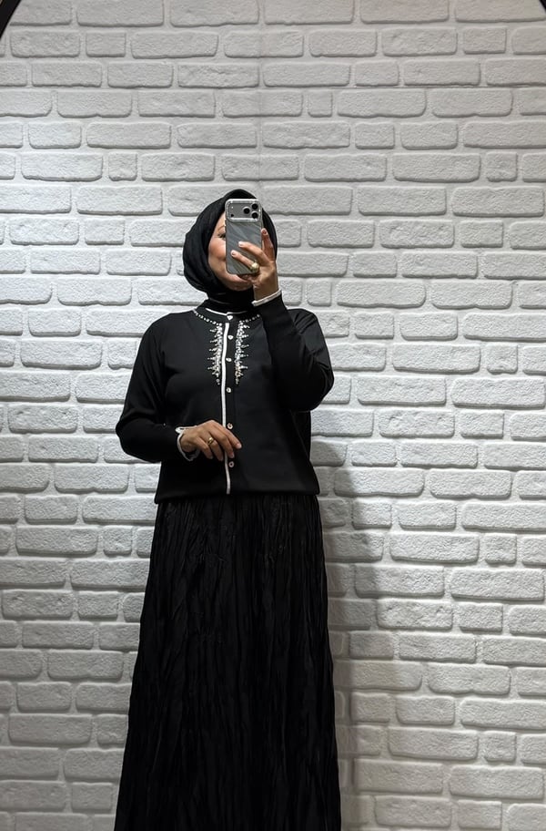 Nprive Ön Taşlı Triko Hırka