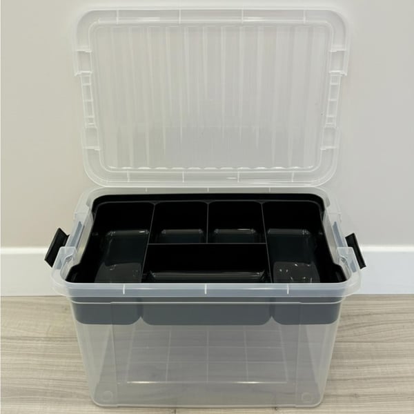 14 Lt Lock&Keep Organizer Saklama Tepsili Şeffaf Antrasit Kapak