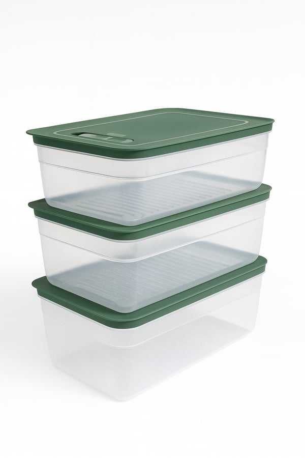 Royal Microwave & Fresh Saklama 5Lt + 3,8Lt + 2,5Lt Yeşil