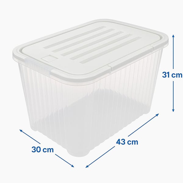 Şeffaf Derin Split Box 3 Lü Set (16-26-50 Lt - Anstrasit Gri, Krem Kilitli Kapak