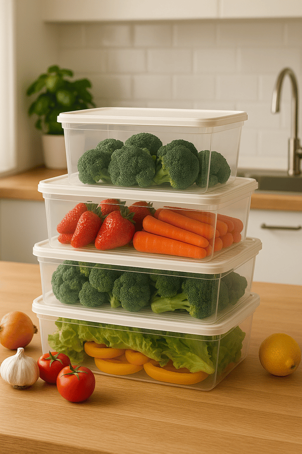 Smart Container 4 Lü Buzdolabı Derin Dondurucu Saklama Kabı Set Beyaz