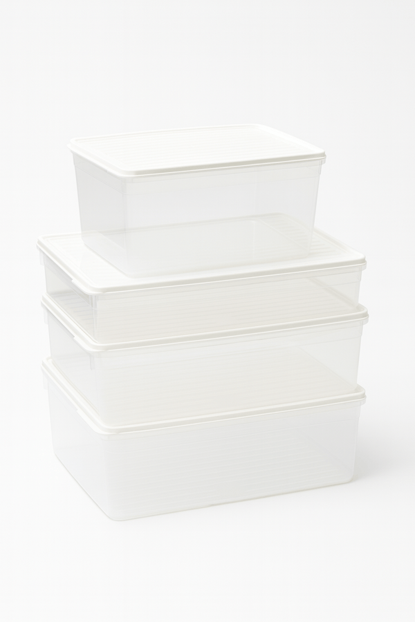 Smart Container 4 Lü Buzdolabı Derin Dondurucu Saklama Kabı Set Beyaz