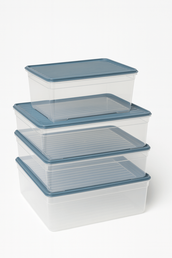 Smart Container 4 Lü Buzdolabı Derin Dondurucu Saklama Kabı Set Mavi