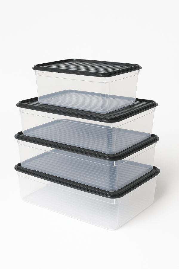 Smart Container 4 Lü Buzdolabı Derin Dondurucu Saklama Kabı Set Antrasit