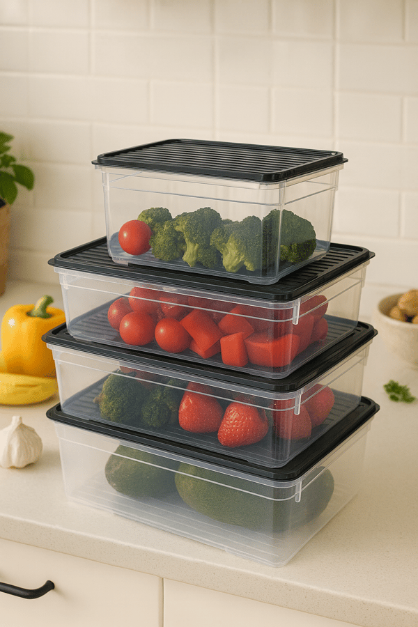 Smart Container 4 Lü Buzdolabı Derin Dondurucu Saklama Kabı Set Antrasit
