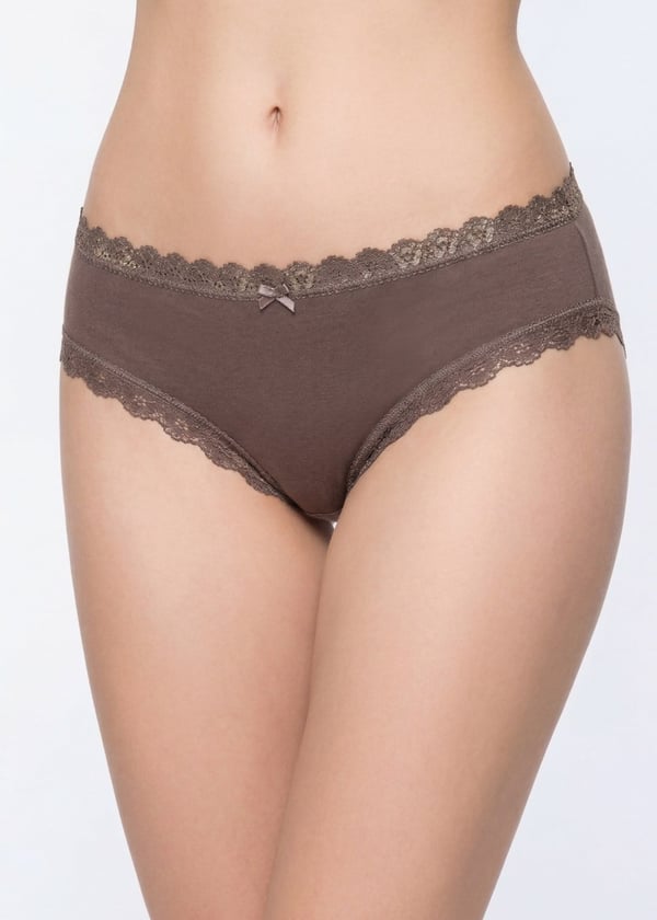 Paçası ve Beli Dantel 4'lü Set Brazilian Kadın Külot
