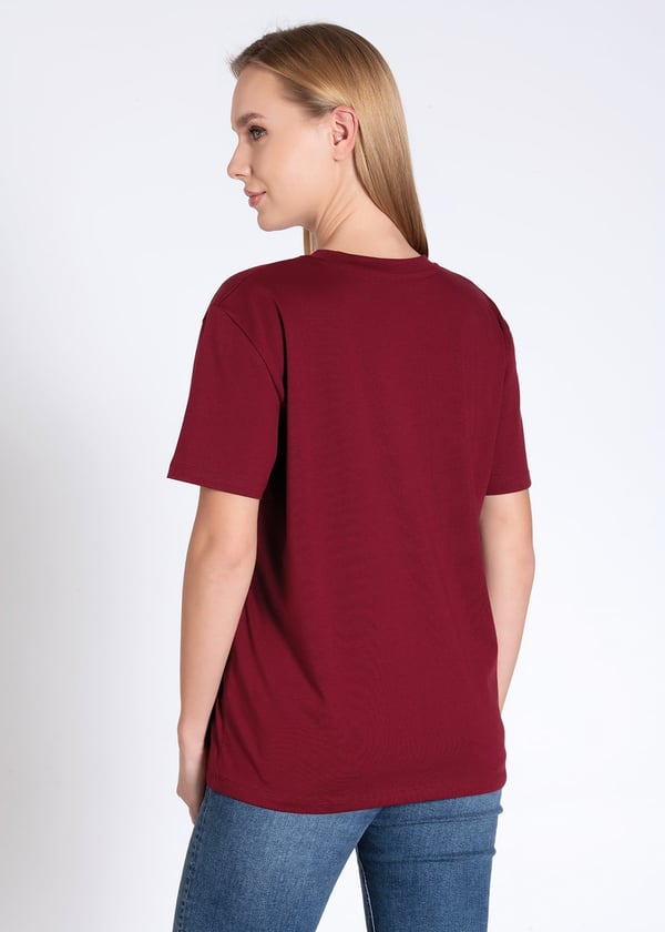 %100 Pamuk Bisiklet Yaka Oversize Kadın T-shirt
