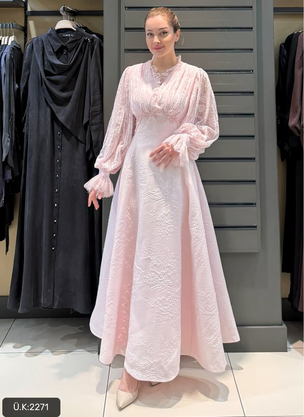 ÖZEL TASARIM ELBİSE PEMBE