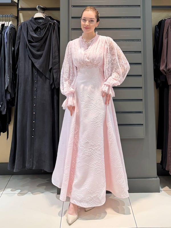 ÖZEL TASARIM ELBİSE PEMBE