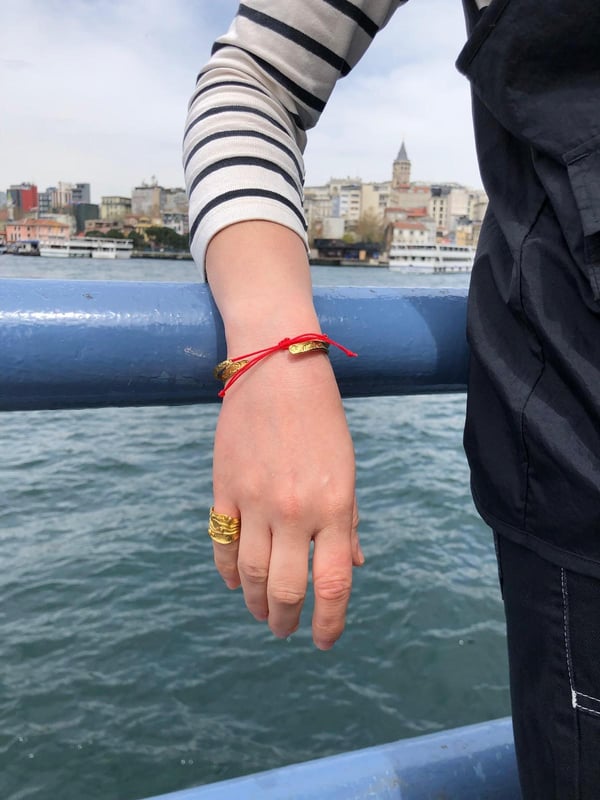Friend İp Detaylı Ayarlanabilir Bileklik Kırmızı