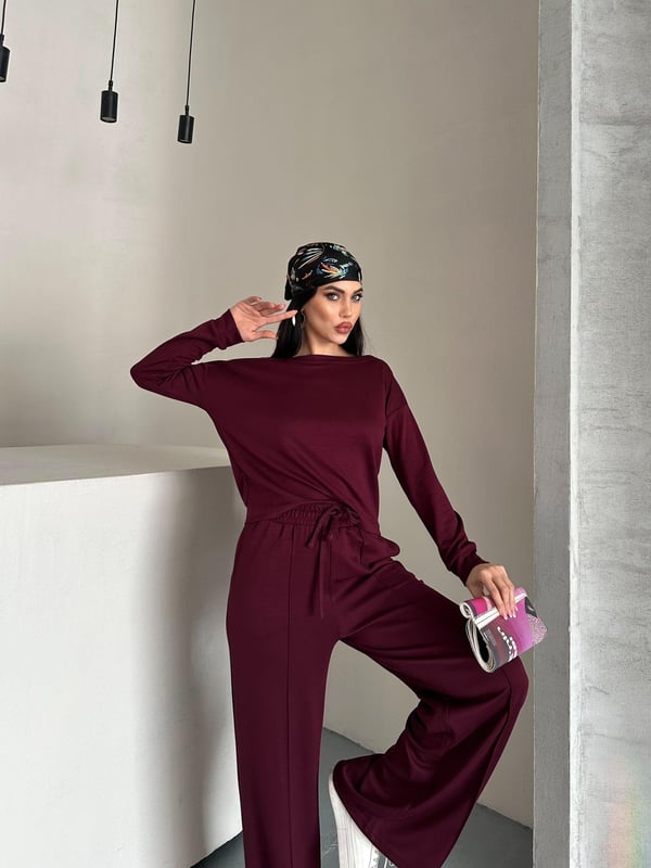 Oysh Kayık Yaka Takım Bordo